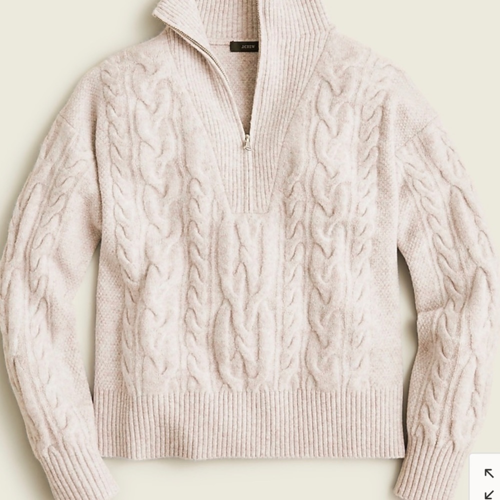 Cable-knit half-zip sweater in Supersoft yarn